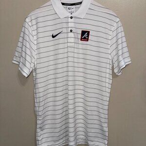 Nike MLB Atlanta Braves Team Issue Authentic Collection White Polo Shirt Mens
